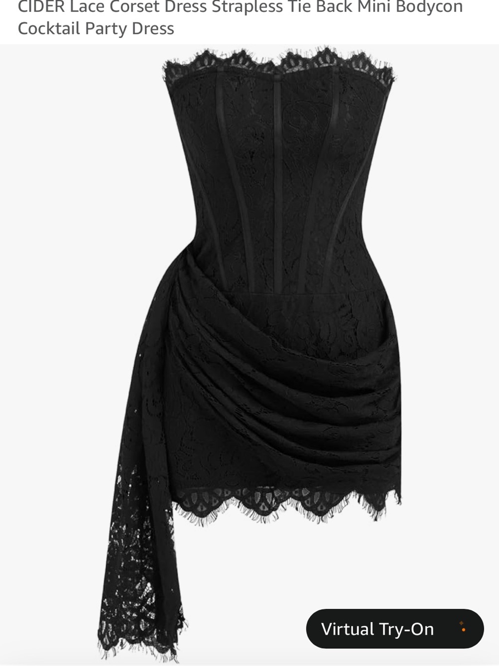 Cider Lace Corset Dress Strapless Tie Back Mini Bodycon Cocktail Party Dress